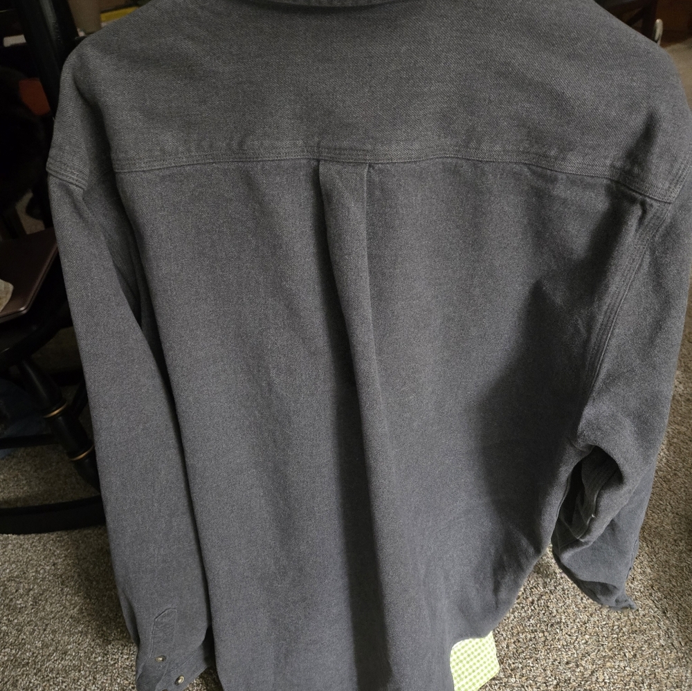 Carhartt Charcoal Long Sleeve Shirt, Heavy Cotton - Picture 5 of 5